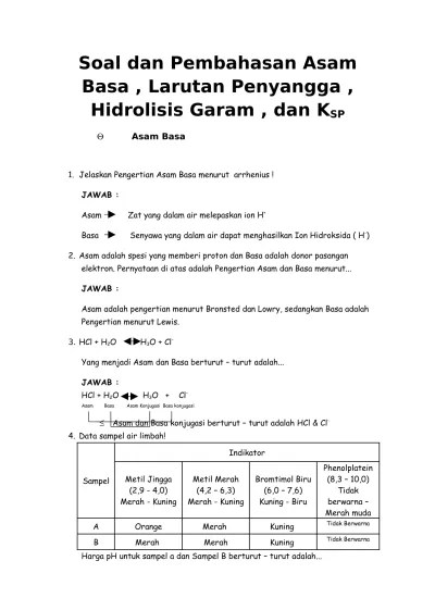 79460190 Soal Dan Pembahasan Asam Basa