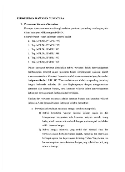 PERWUJUDAN WAWASAN NUSANTARA