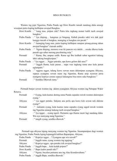 Top PDF Teks Drama Bima Bungkus Bahasa Jawa - 123dok.com