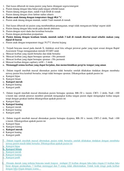 contoh soal triase