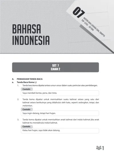 BAHASA INDONESIA SET 7 EJAAN 2 DAN LATIHAN SOAL SBMPTN TOP LEVEL - XII SMA