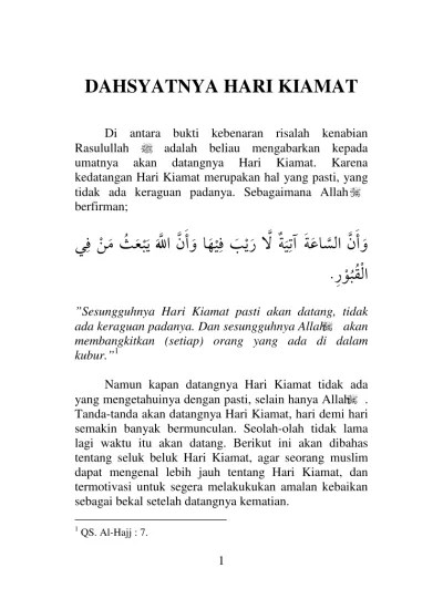 Dahsyatnya Hari Kiamat PDF