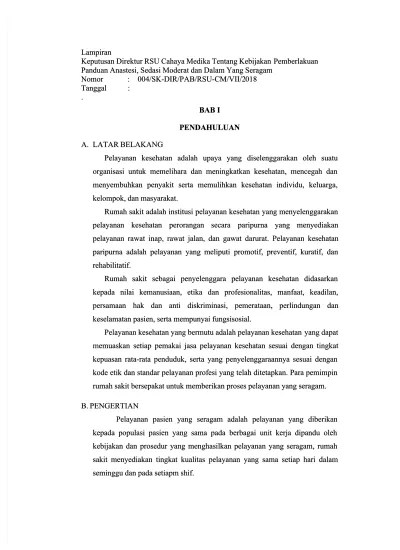 Panduan Pelayanan Yang Seragam