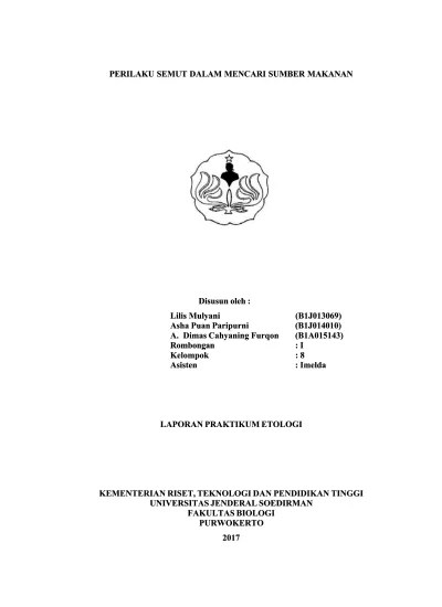 Perilaku Semut Dalam Mencari Sumber Makanan Revised