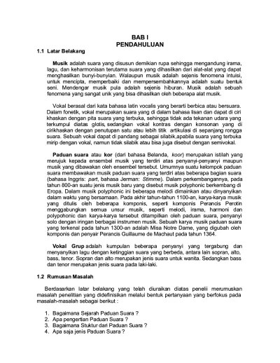Makalah Tentang Paduan Suara Dan Vocal Grup