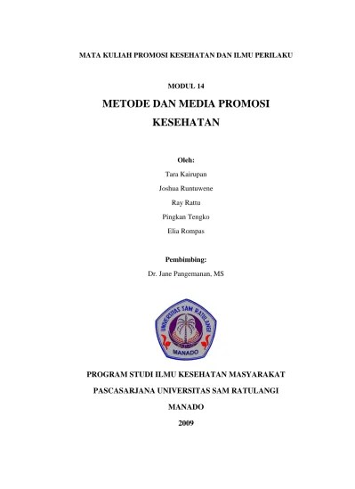 DASAR PROMOSO KESEHATAN SOAL SOAL LATIHAN