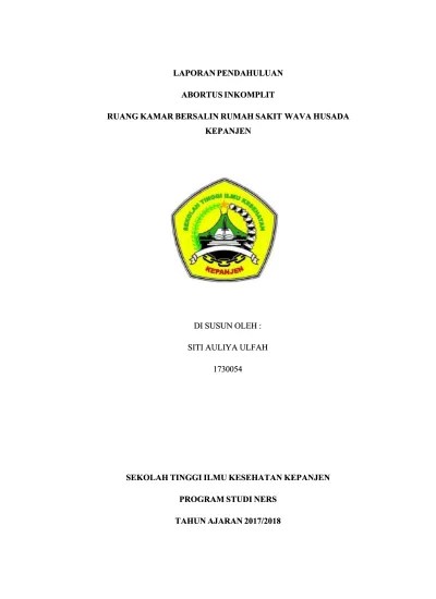 Laporan Pendahuluan Abortus Inkomplit