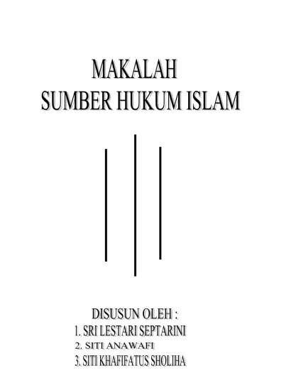 Makalah Sumber Hukum Islam