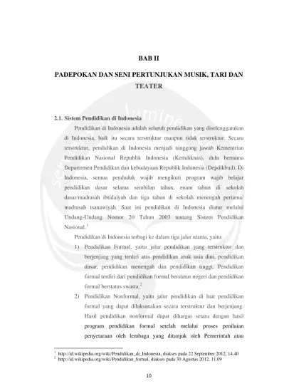 BAB II PADEPOKAN DAN SENI PERTUNJUKAN MUSIK, TARI DAN TEATER