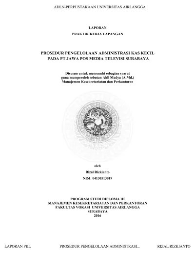 PROSEDUR PENGELOLAAN ADMINISTRASI KAS KECIL PADA PT JAWA POS MEDIA TELEVISI  SURABAYA