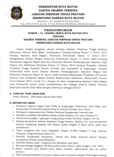 DAFTAR PELANTIKAN JABATAN PIMPINAN TINGGI PRATAMA, JABATAN ADMINISTRATOR  DAN JABATAN PENGAWAS DI LINGKUNGAN PEMERINTAH KOTA MALANG 4 AGUSTUS 2017