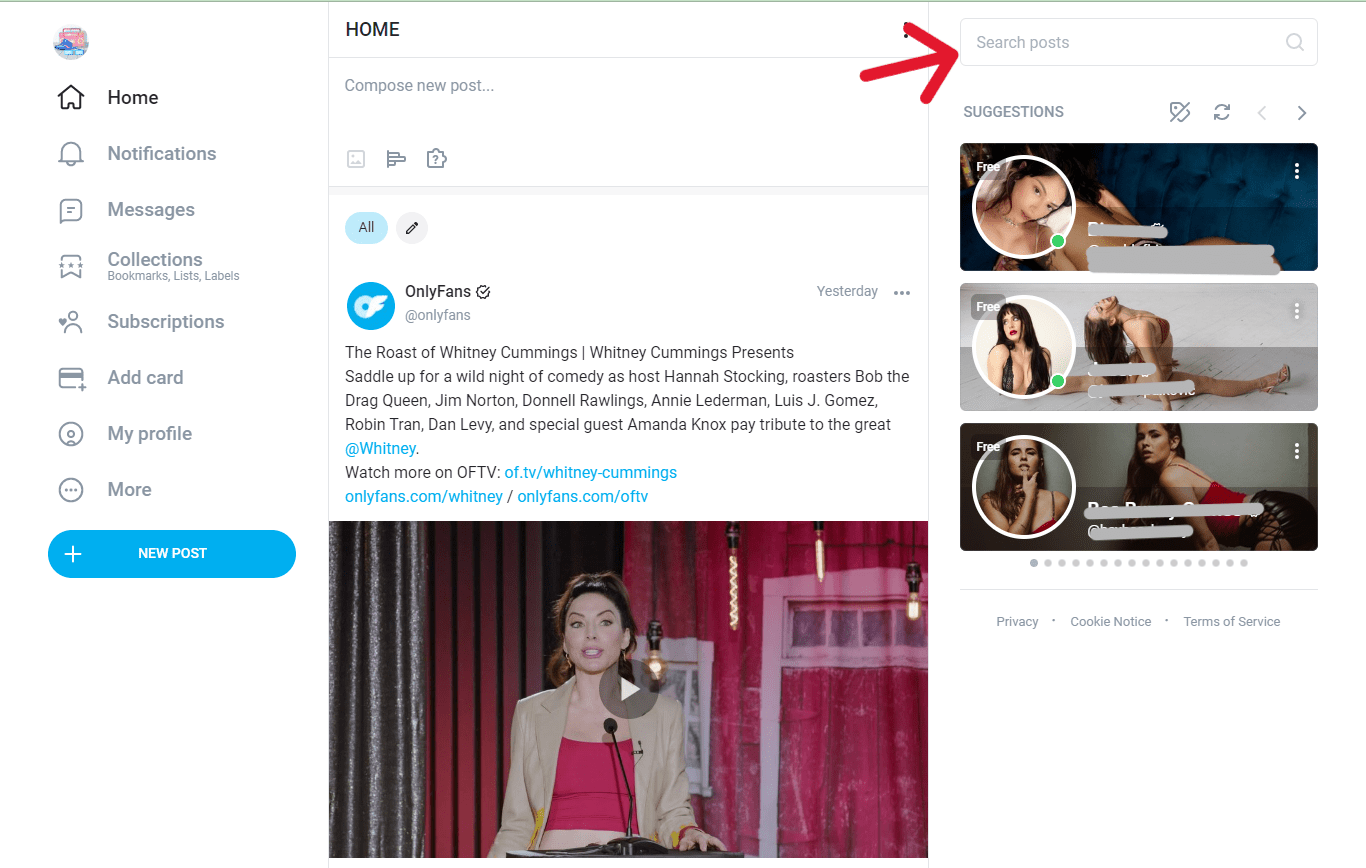 How do you find someone on onlyfans