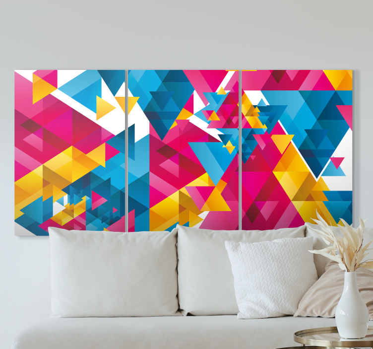 Tableau Geometrique Triangles Modernes Colores Tenstickers