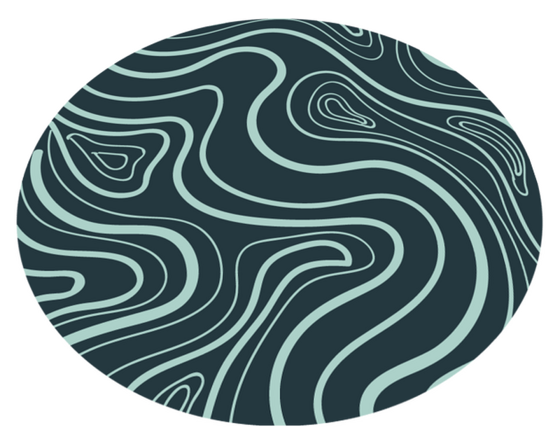 Dark Green Swirl Nordic Vinyl Rug Tenstickers
