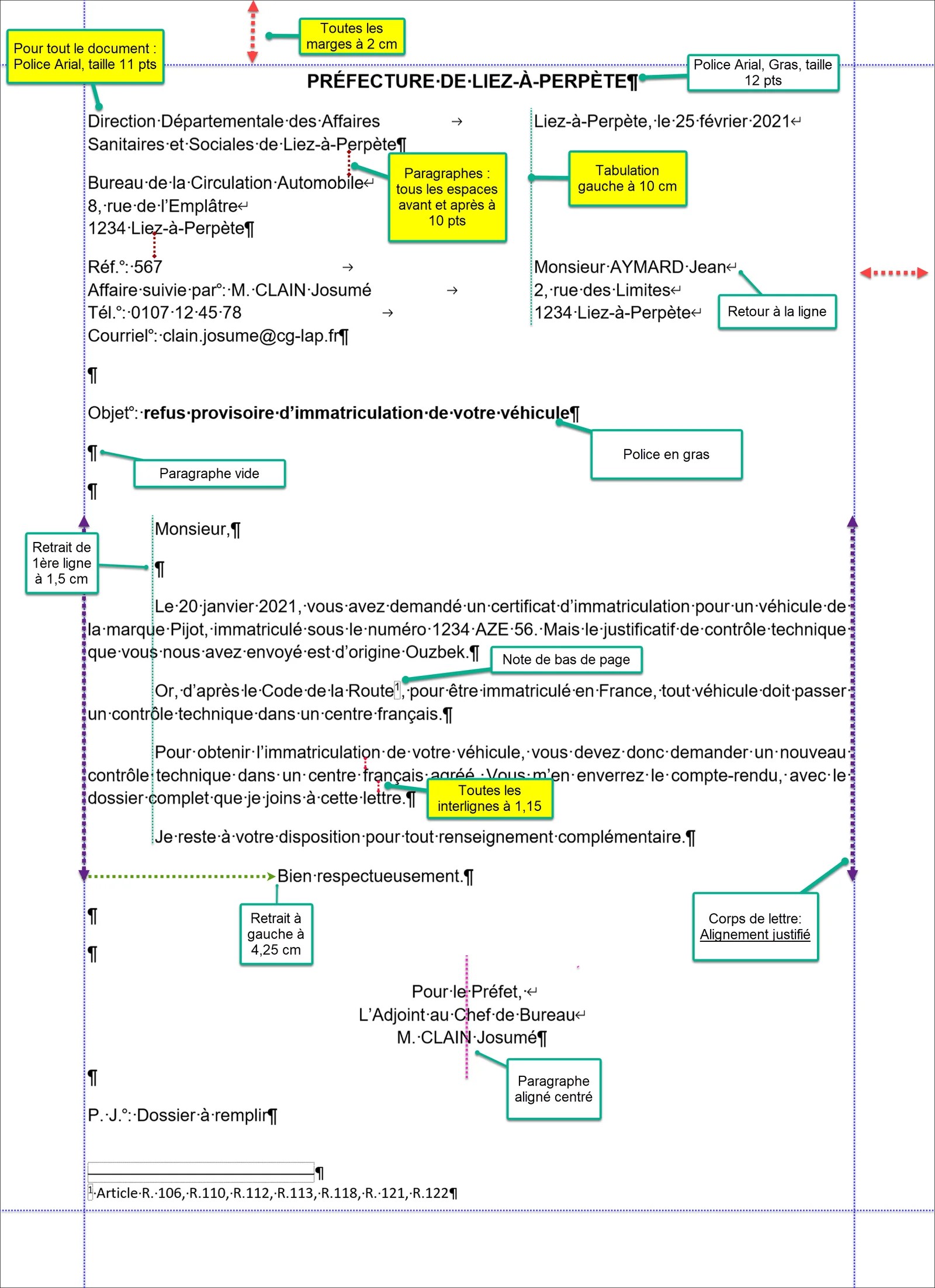 Word: rédiger une lettre administrative – DB FORMATION Exemples de lettre administrative