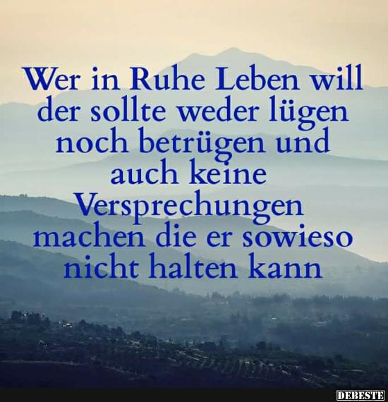 Wer In Ruhe Leben Will Der Sollte Weder Lugen Lustige Bilder Spruche Witze Echt Lustig