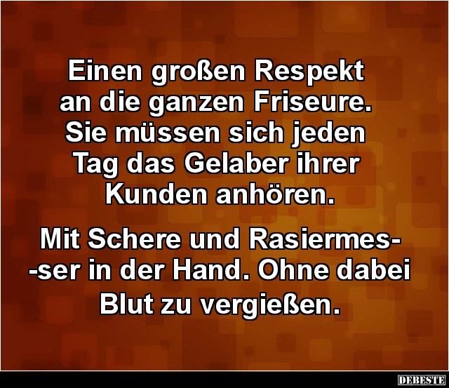 Einen Grossen Respekt An Die Ganzen Friseure Lustige Bilder Spruche Witze Echt Lustig