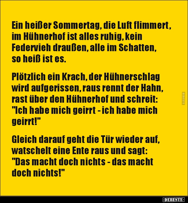 Ein Heißer Sommertag, Die Luft Flimmert, Im Hühnerhof Ist.. | Lustige Bilder, Sprüche, Witze, Echt Lustig 690_x_640_jpg