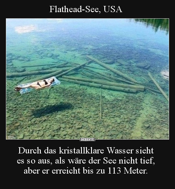 Flathead See Usa Durch Das Kristallklare Wasser Sieht Es Lustige Bilder Spruche Witze Echt Lustig