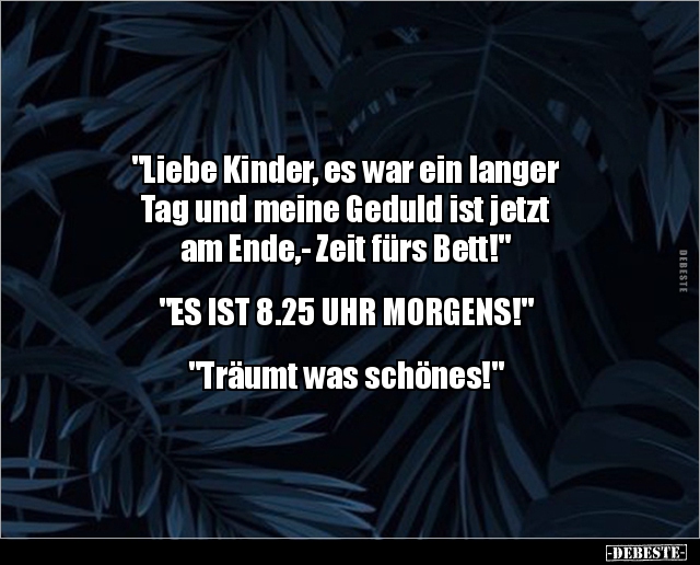 Liebe Kinder Es War Ein Langer Tag Und Meine Geduld Lustige Bilder Spruche Witze Echt Lustig