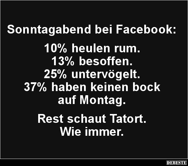 Sonntagabend Bei Facebook Lustige Bilder Spruche Witze Echt Lustig