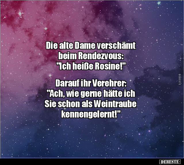Die Alte Dame Verschämt Beim Rendezvous: "Ich Heiße.." | Lustige Bilder, Sprüche, Witze, Echt Lustig 574_x_640_jpg