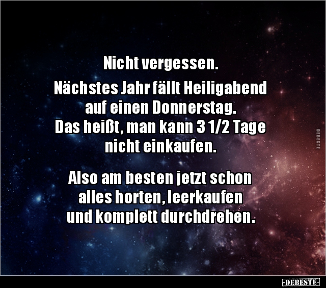 Nicht Vergessen Nachstes Jahr Fallt Heiligabend Auf Lustige Bilder Spruche Witze Echt Lustig