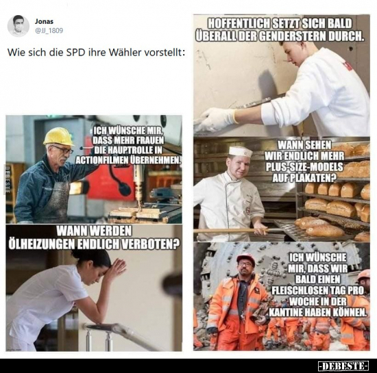 Wie Sich Die Spd Ihre Wahler Vorstellt Lustige Bilder Spruche Witze Echt Lustig