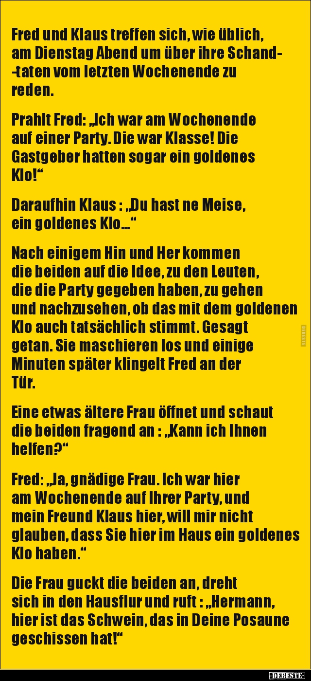 Fred Und Klaus Treffen Sich, Wie Üblich, Am Dienstag Abend.. | Lustige Bilder, Sprüche, Witze, Echt Lustig 1399_x_640_jpg