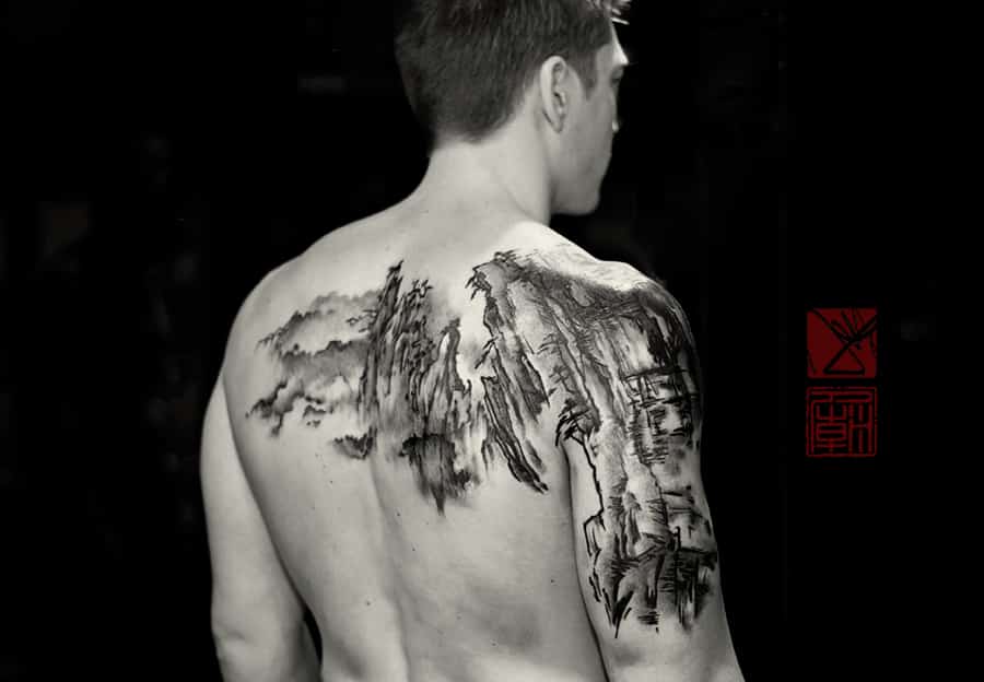 11 Amazingly Well Done Mountain Range Tattoos Design Press 624_x_900_jpg