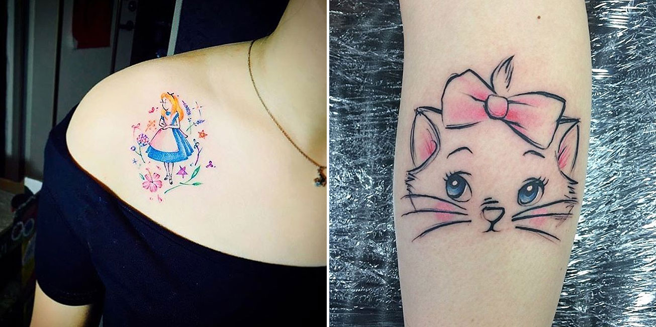 Beautiful Minimalist Tattoos Inspired By Popular Disney Films » Design You Trust 650_x_1305_jpg