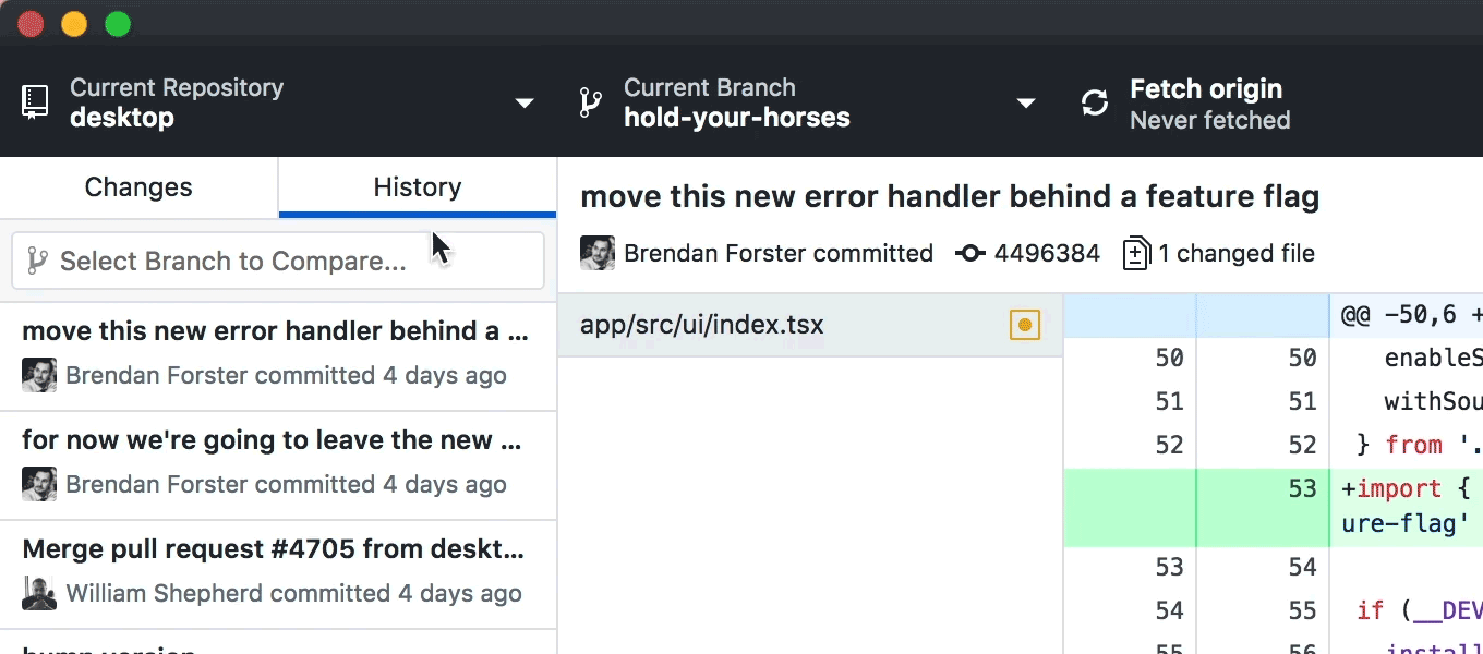 Compare Branches Github Desktop