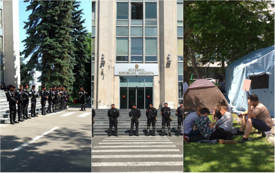 Galerie Foto La AceastÄ OrÄ ClÄdirea Guvernului Este InconjuratÄ De Zeci De PoliÈiÈti Corturi Èi SimpatizanÈi Pd Diez