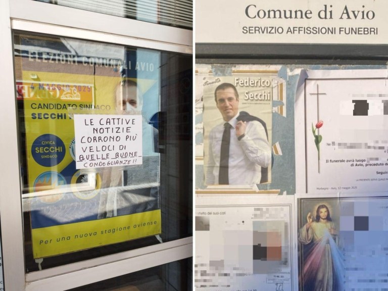 Avio, dopo la sconfitta elettorale, viene omaggiato tra i necrologi: «I miei figli? Scossa eterna»