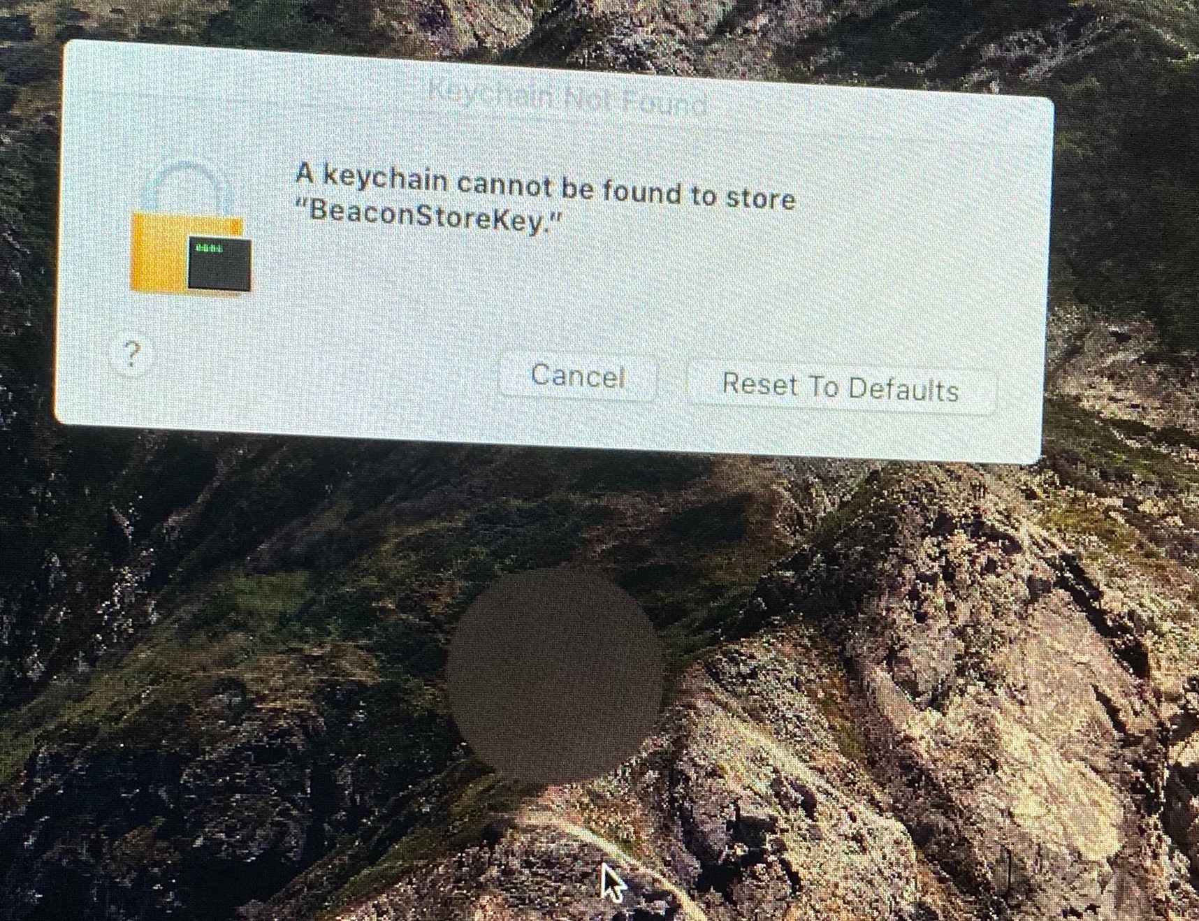 A keychain cannot be found to store &ldquo;Beac… - Apple Community