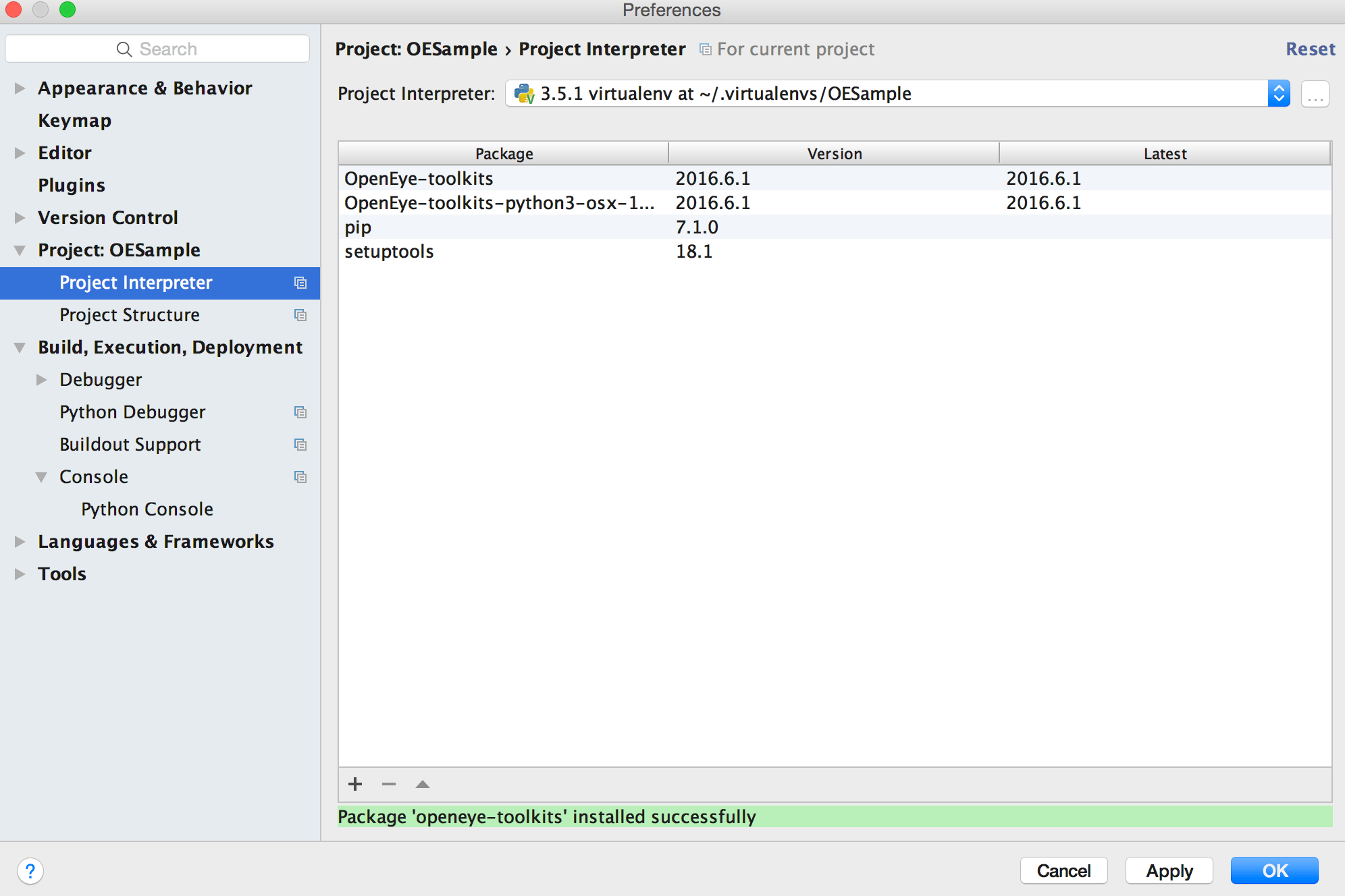 Using Pycharm Toolkits Python