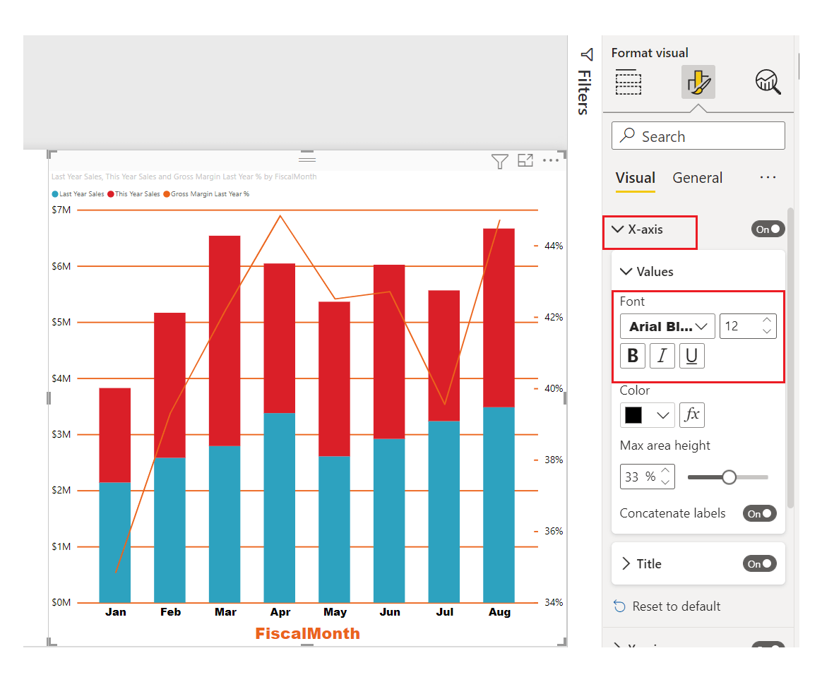 Customize X-axis and Y-axis properties - Power BI | Microsoft Docs