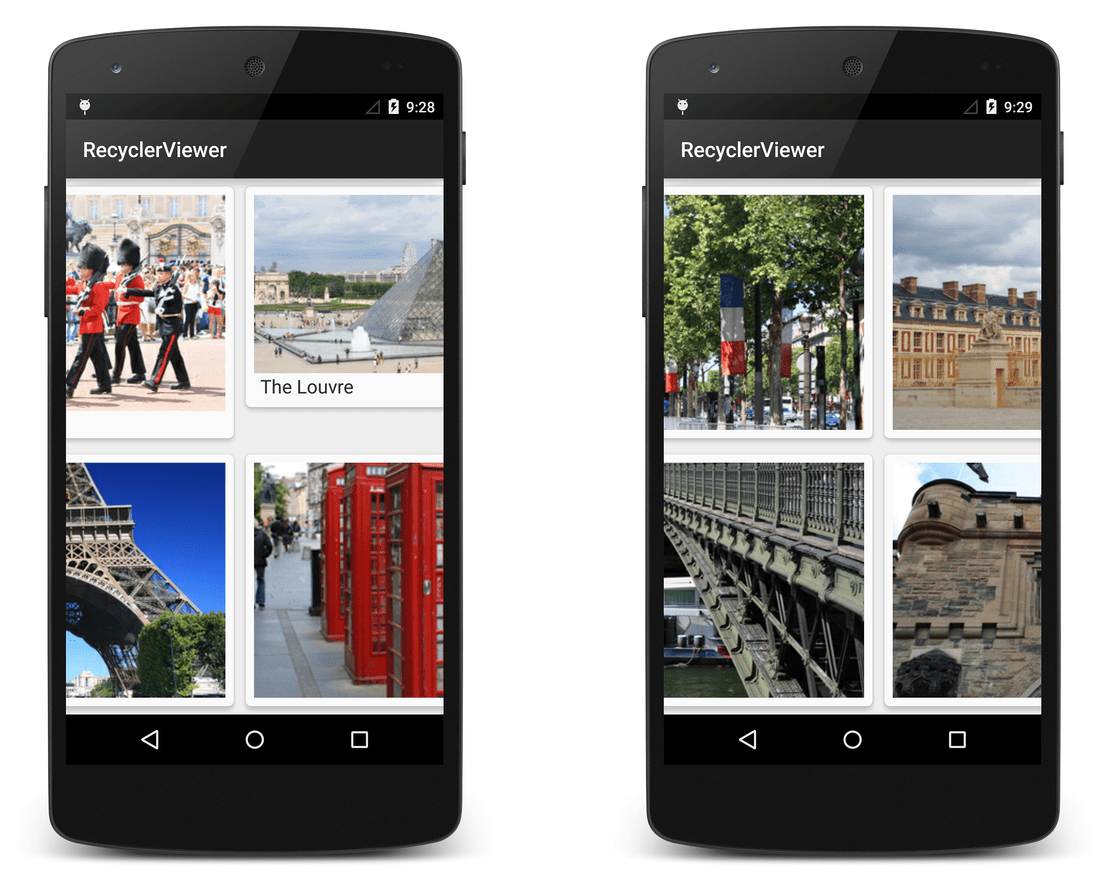 Exemple de RecyclerView de base - Xamarin | Microsoft Docs