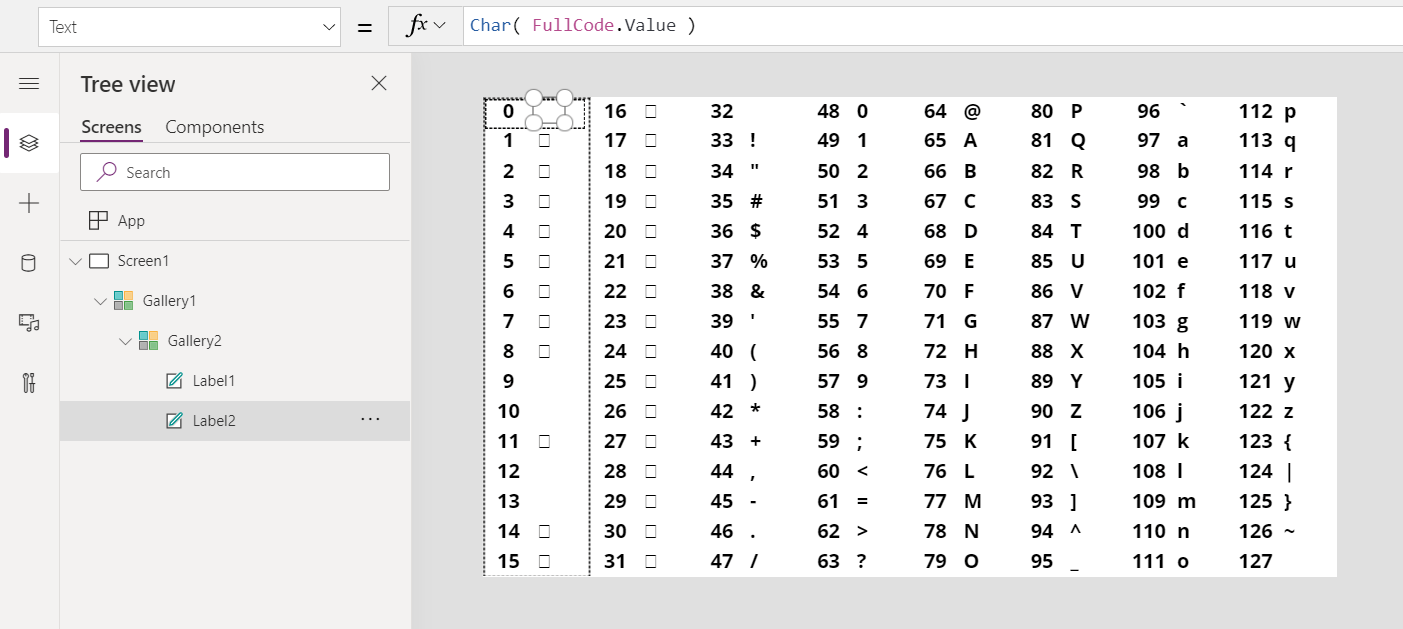 Fungsi Char di Power Apps - Power Apps | Microsoft Docs