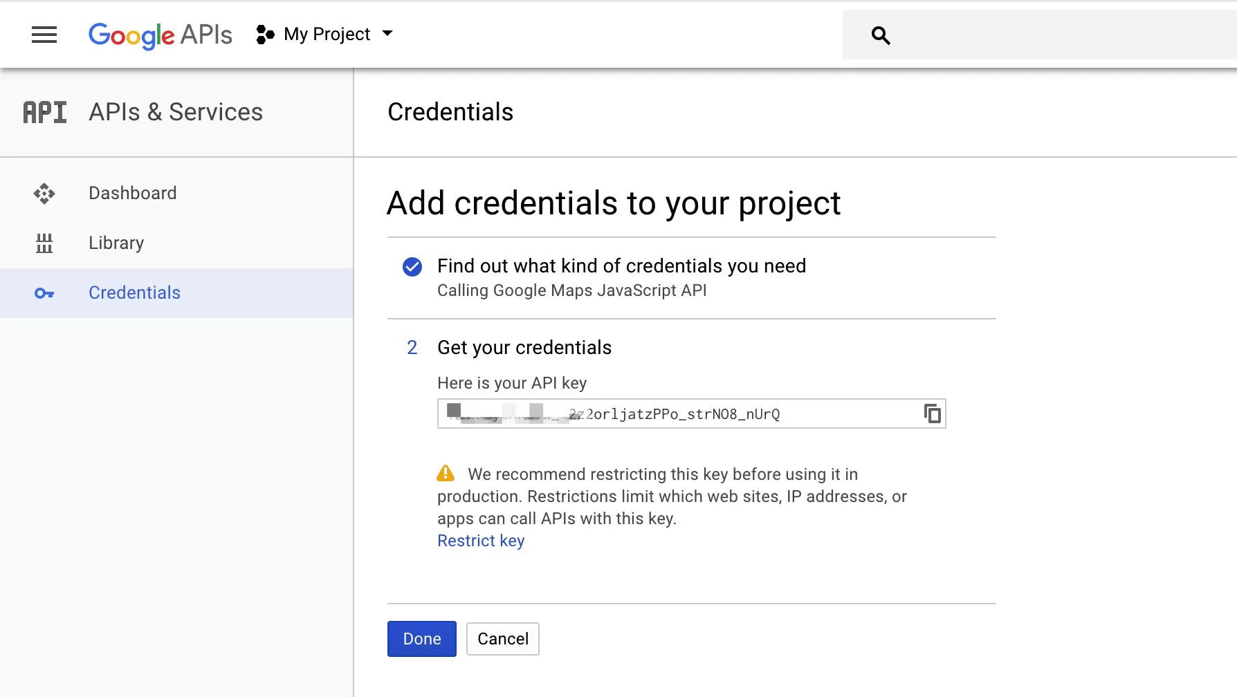 Fix the missing Google Maps API key - Laborator