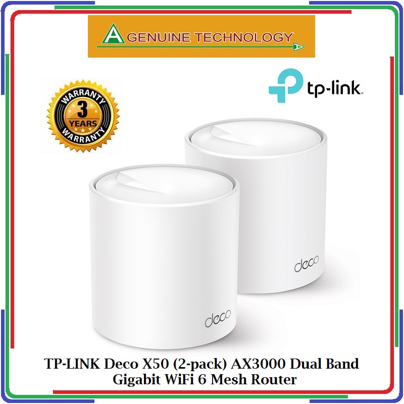 Tp Link Deco X50 2 Pack Ax3000 Dual Band Gigabit Ofdma Mu Mimo Wifi 6