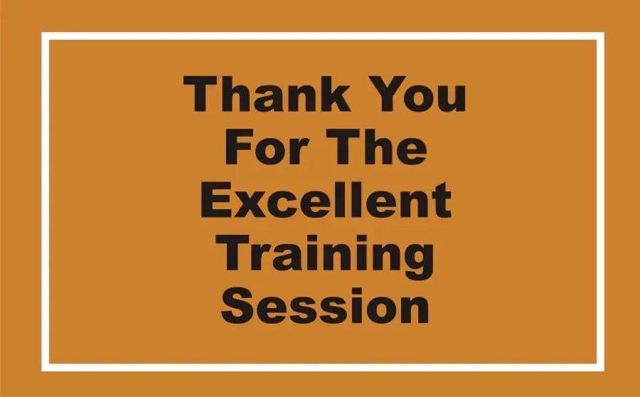 Gratitude in Action: Thank You for the Training Session