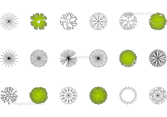 Trees 7 Dwg Free Cad Blocks Download