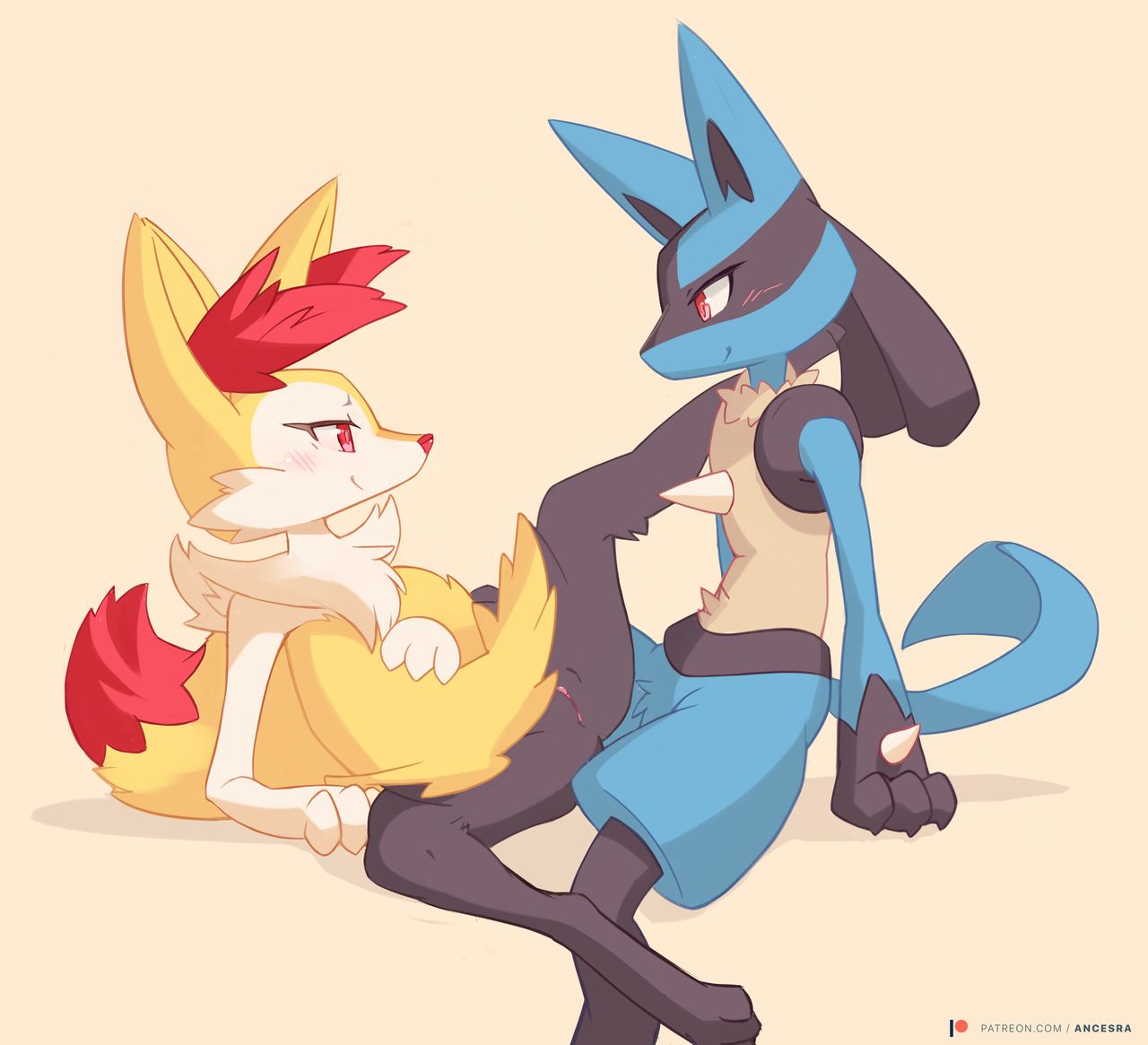Pokemon lucario and braixen