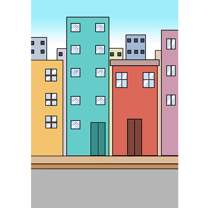 How To Draw A City Really Easy Drawing Tutorial