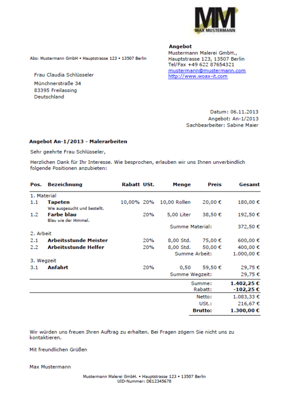 Profi Angebote Schreiben Info Tricks Vorlagen Beispiele Und Muster