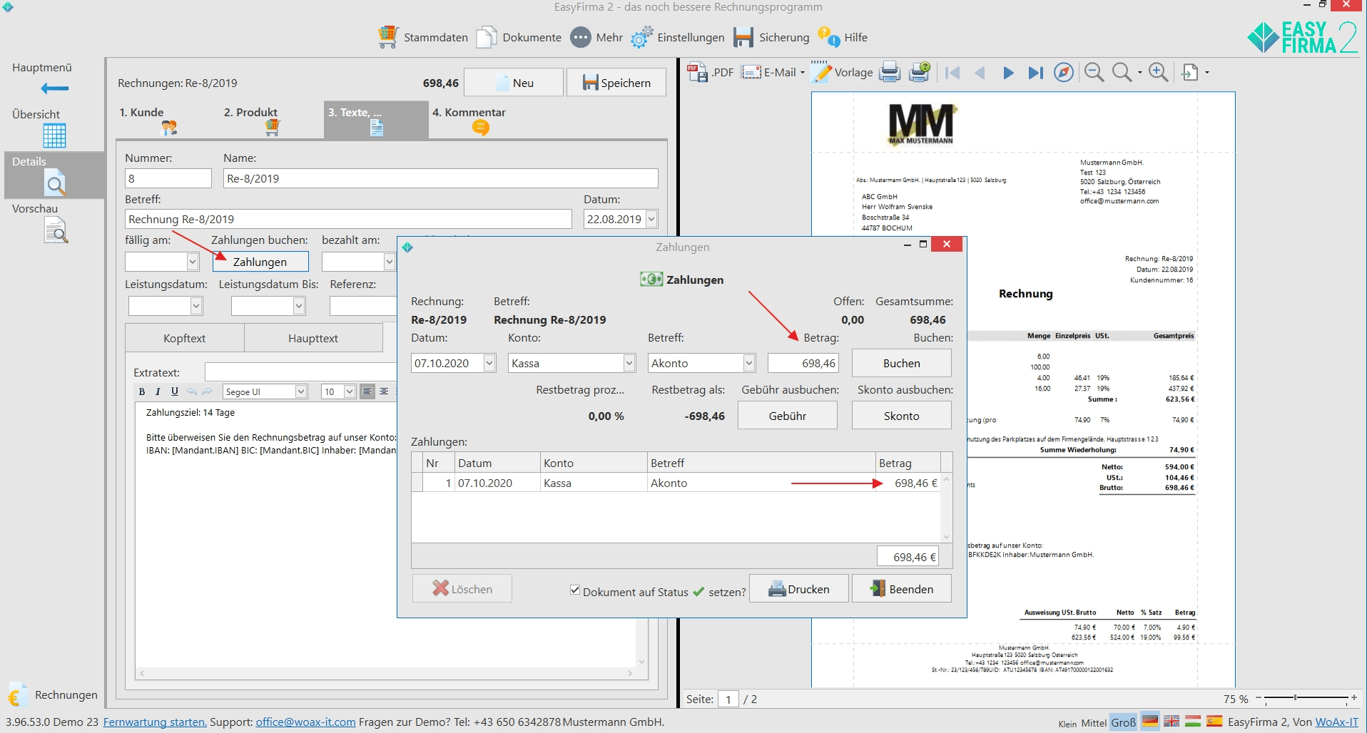 Einfaches Rechnungsprogramm Fur Malerbetriebe Easyfirma 2 Testen