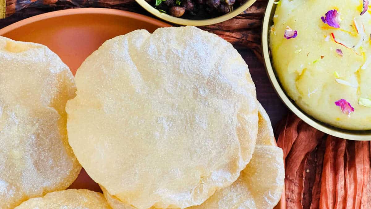 Poori served with chana.