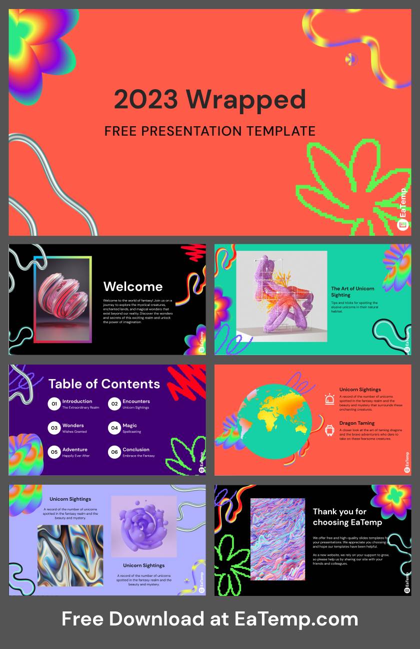Spotify Wrapped PowerPoint Template & Google Slides Theme - EaTemp Spotify wrapped ppt template