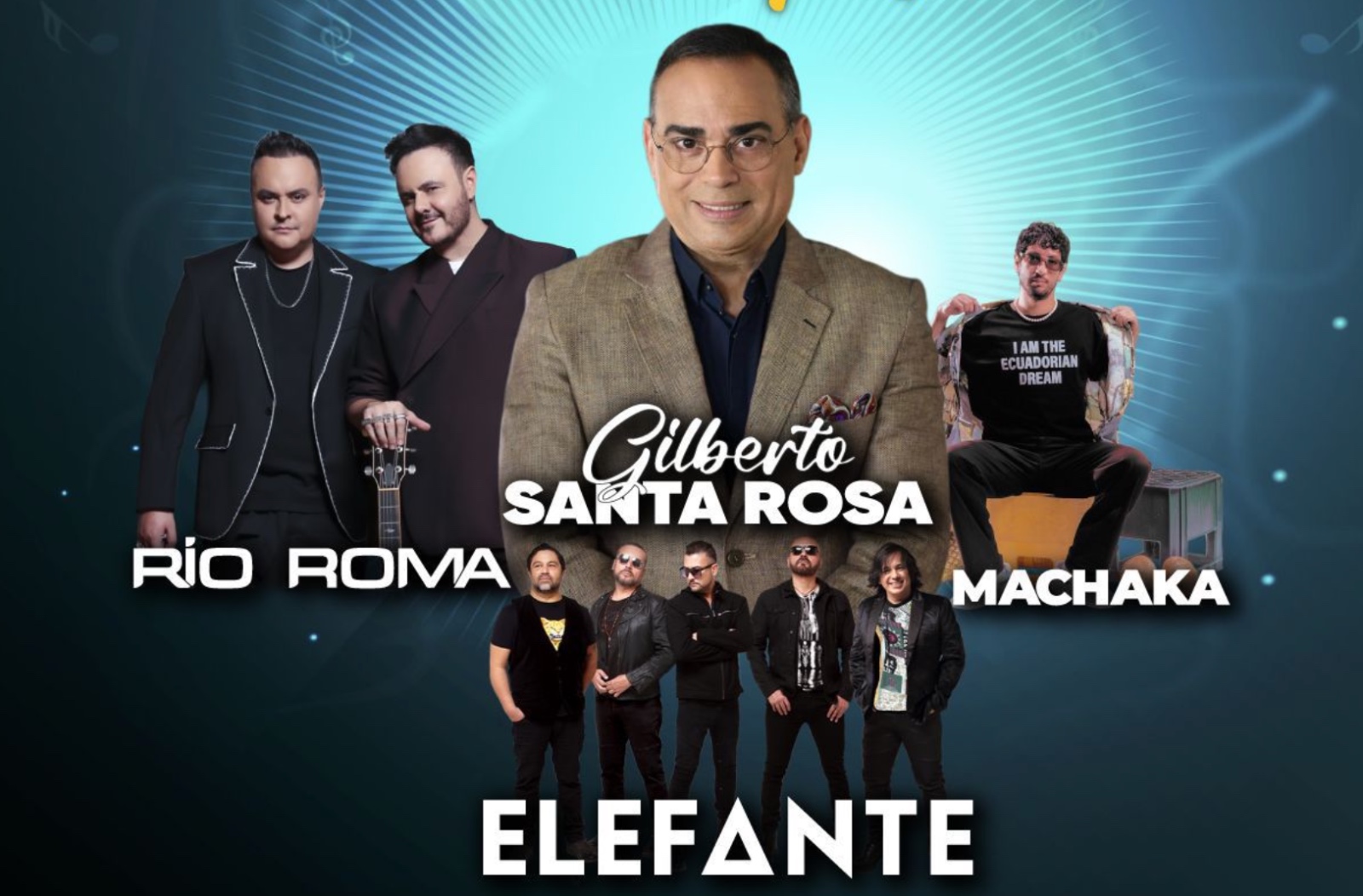 Concierto de Gilberto Santa Rosa, Elefante, Río Roma y Machaka